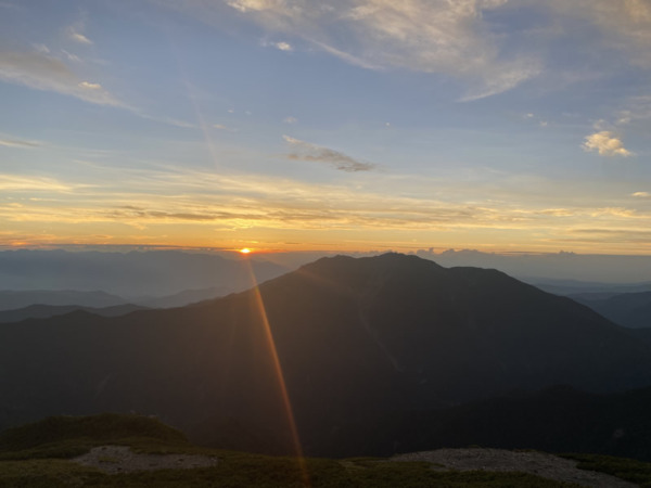 北岳の夕陽