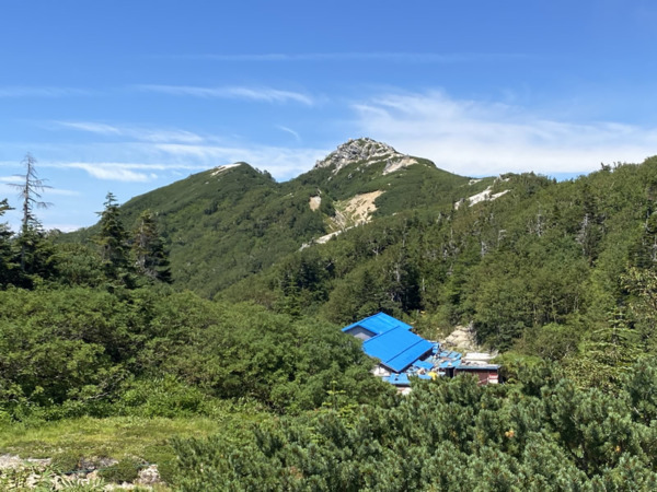 烏帽子小屋と烏帽子岳