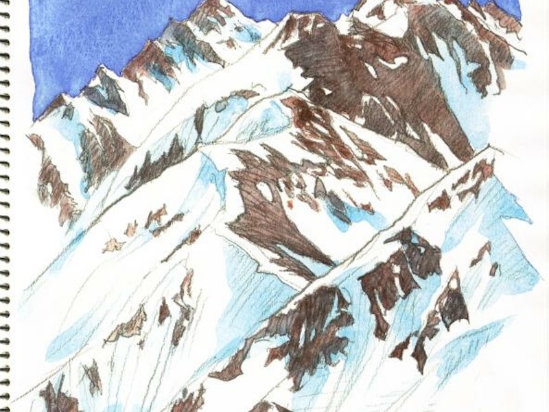 スケッチ登山教室　第３回「劔・立山を描く」