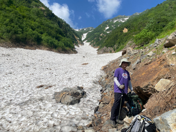 針の木雪渓と針の木岳
